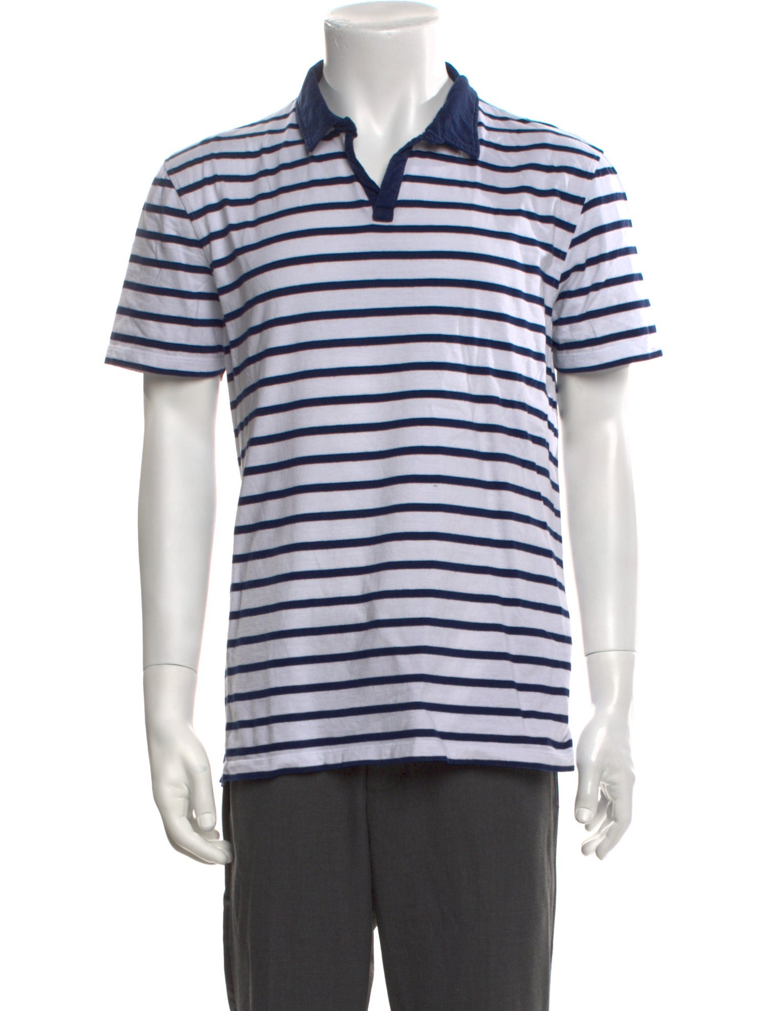 Escales - Paris Striped Collar Polo Shirt