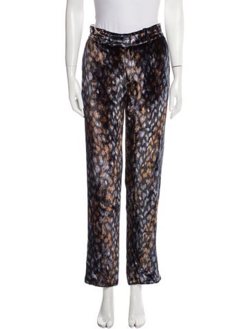 Equipment Pants Animal Print Straight Leg S