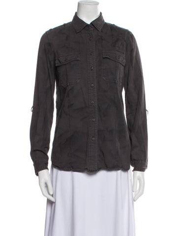 Equipment Tops Long Sleeve Button-Up Top S