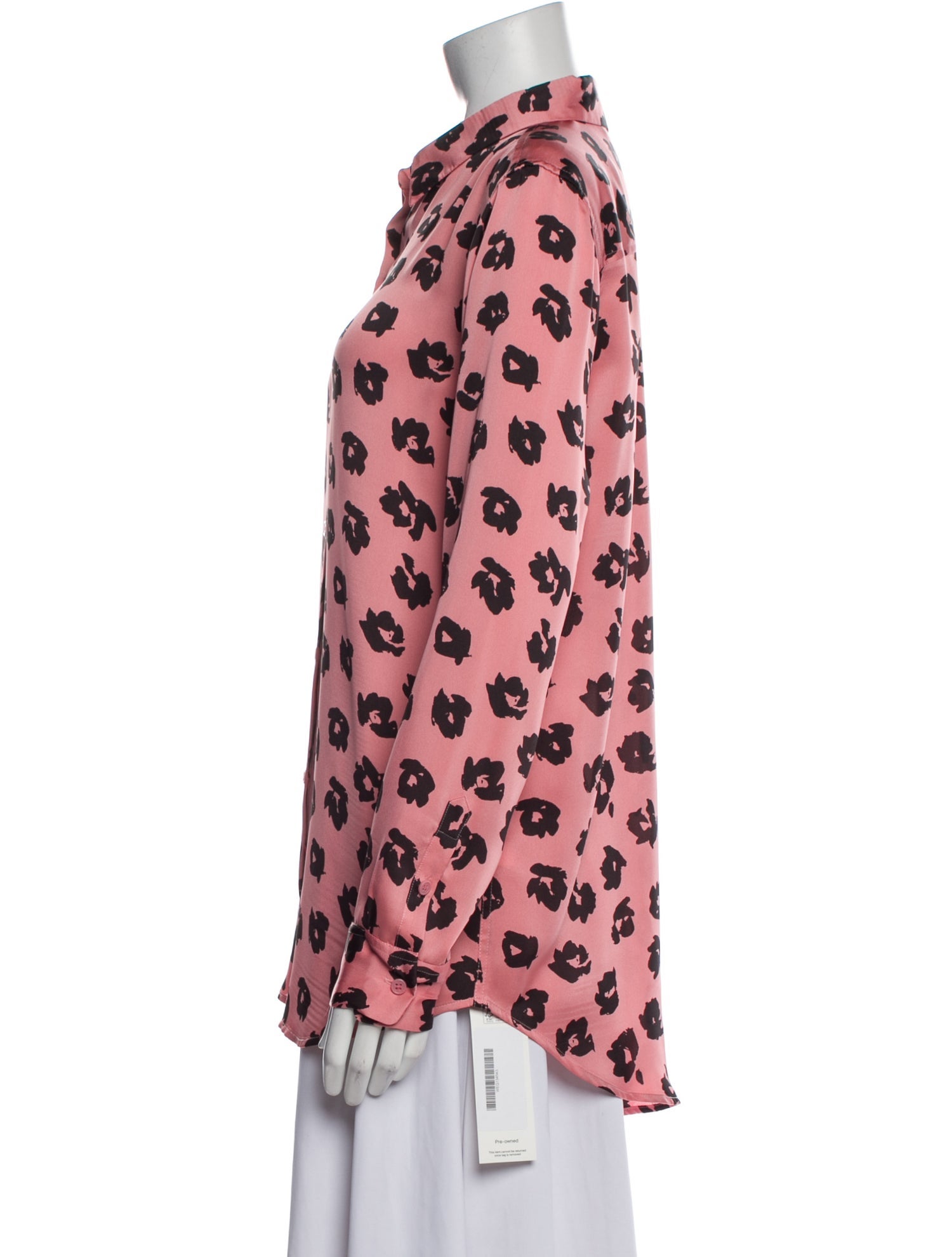 Equipment Printed Long Sleeve Button-Up Top