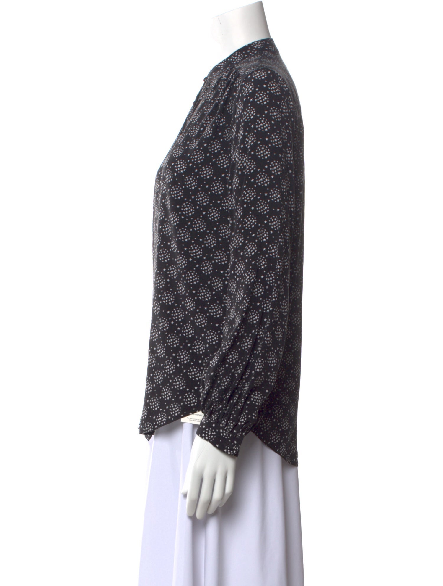 Equipment Silk Printed Button-Up Top