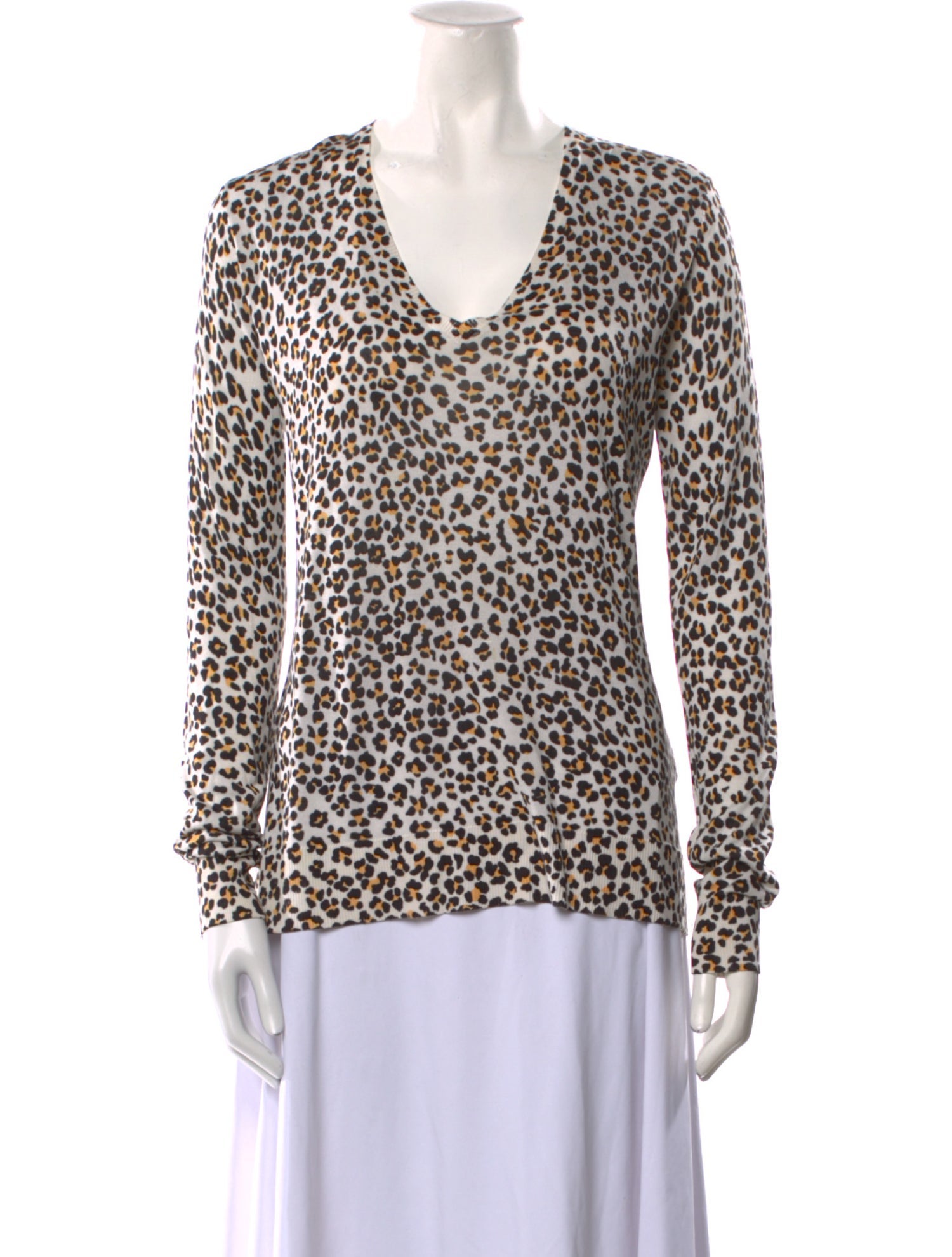 Equipment Silk Animal Print Sweater