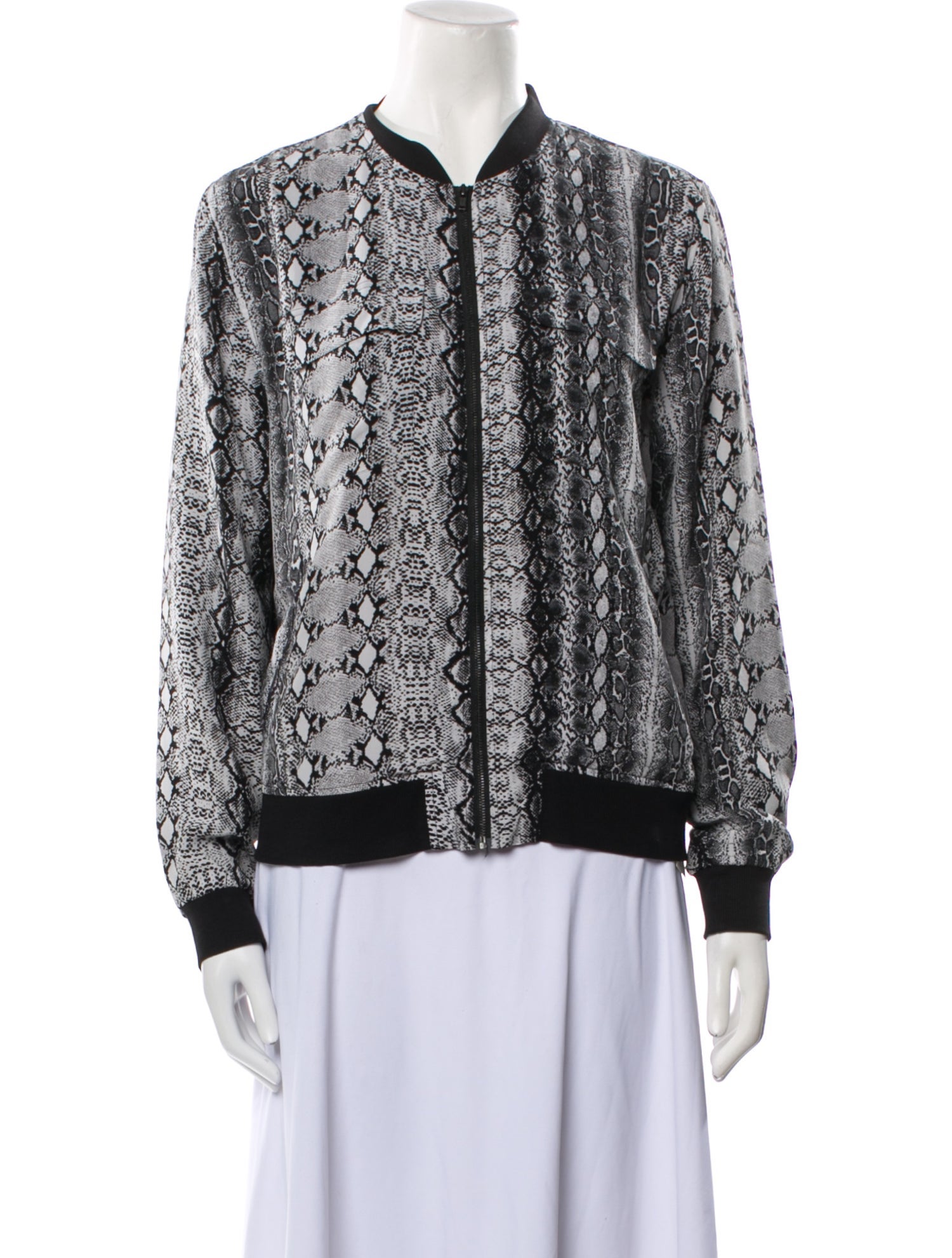 Equipment Silk Animal Print Evening Jacket