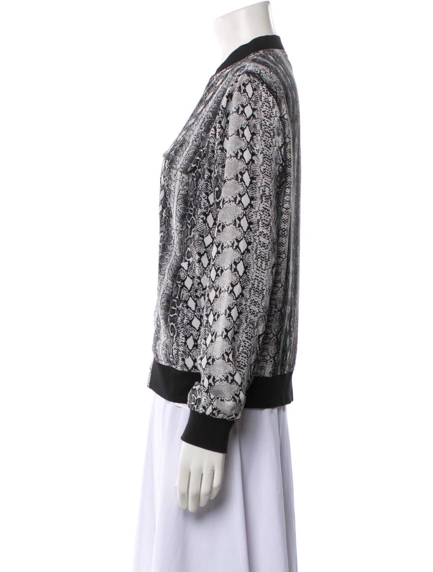 Equipment Silk Animal Print Evening Jacket