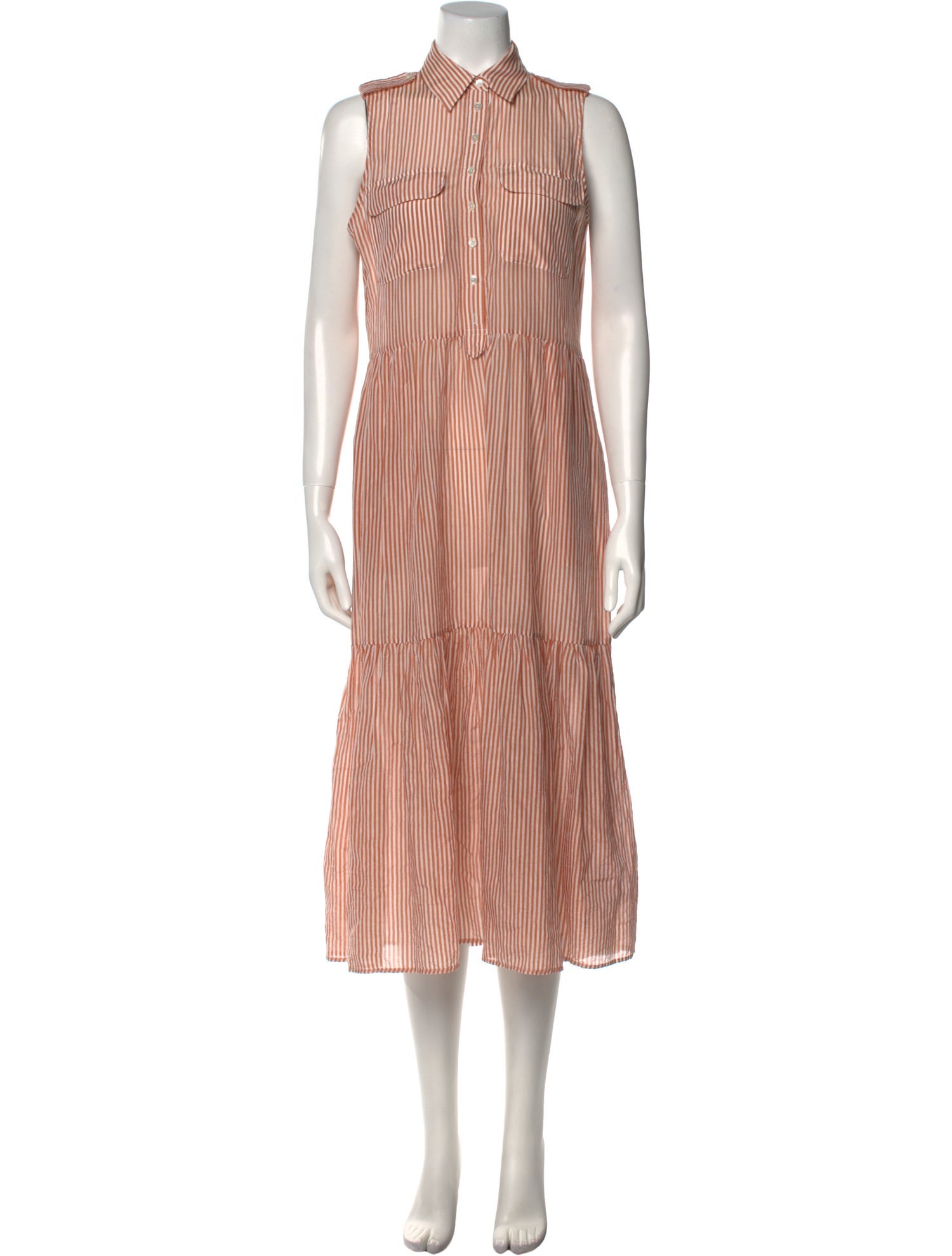 Equipment Striped Midi Length Dress