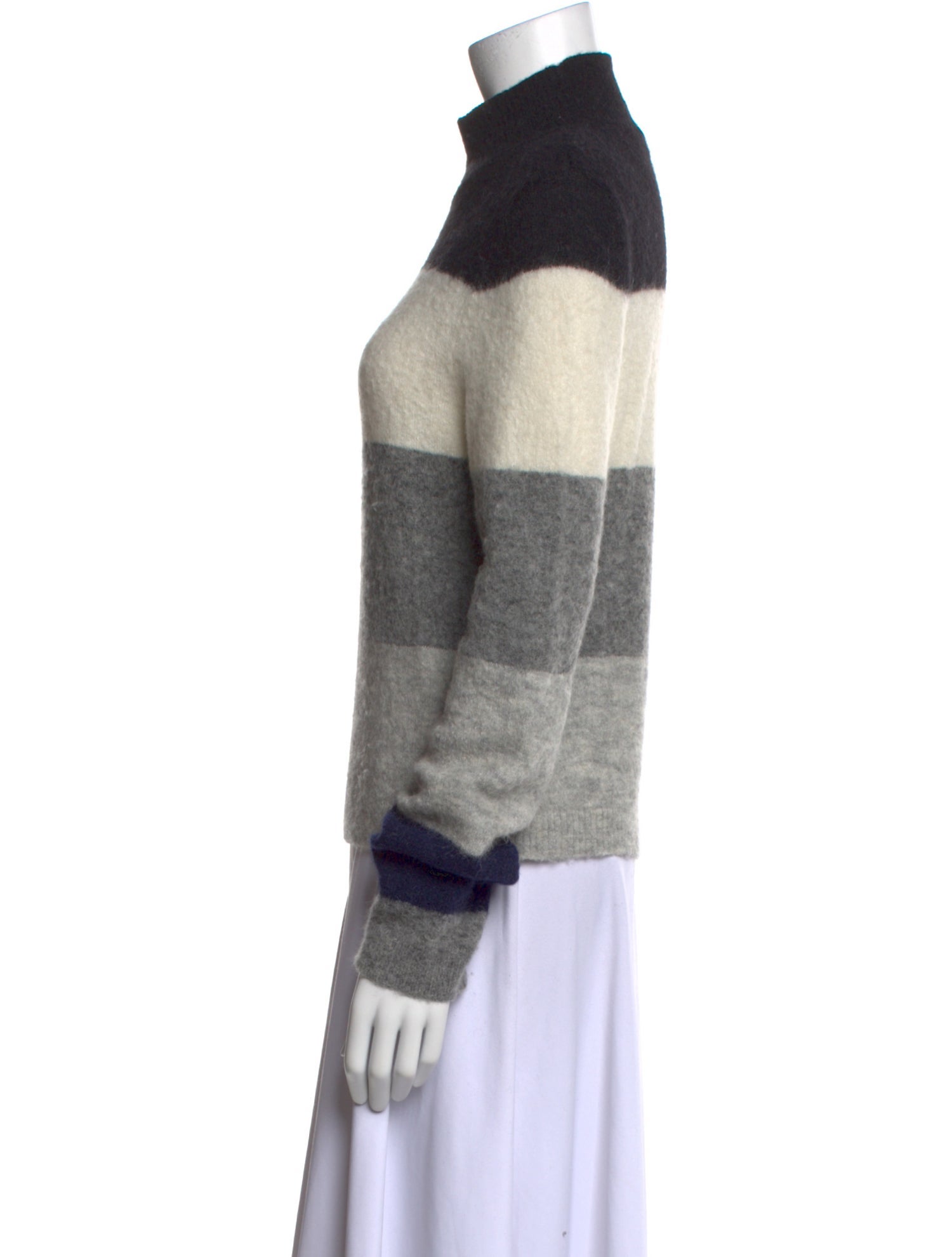 Equipment Striped Mock Neck Sweater