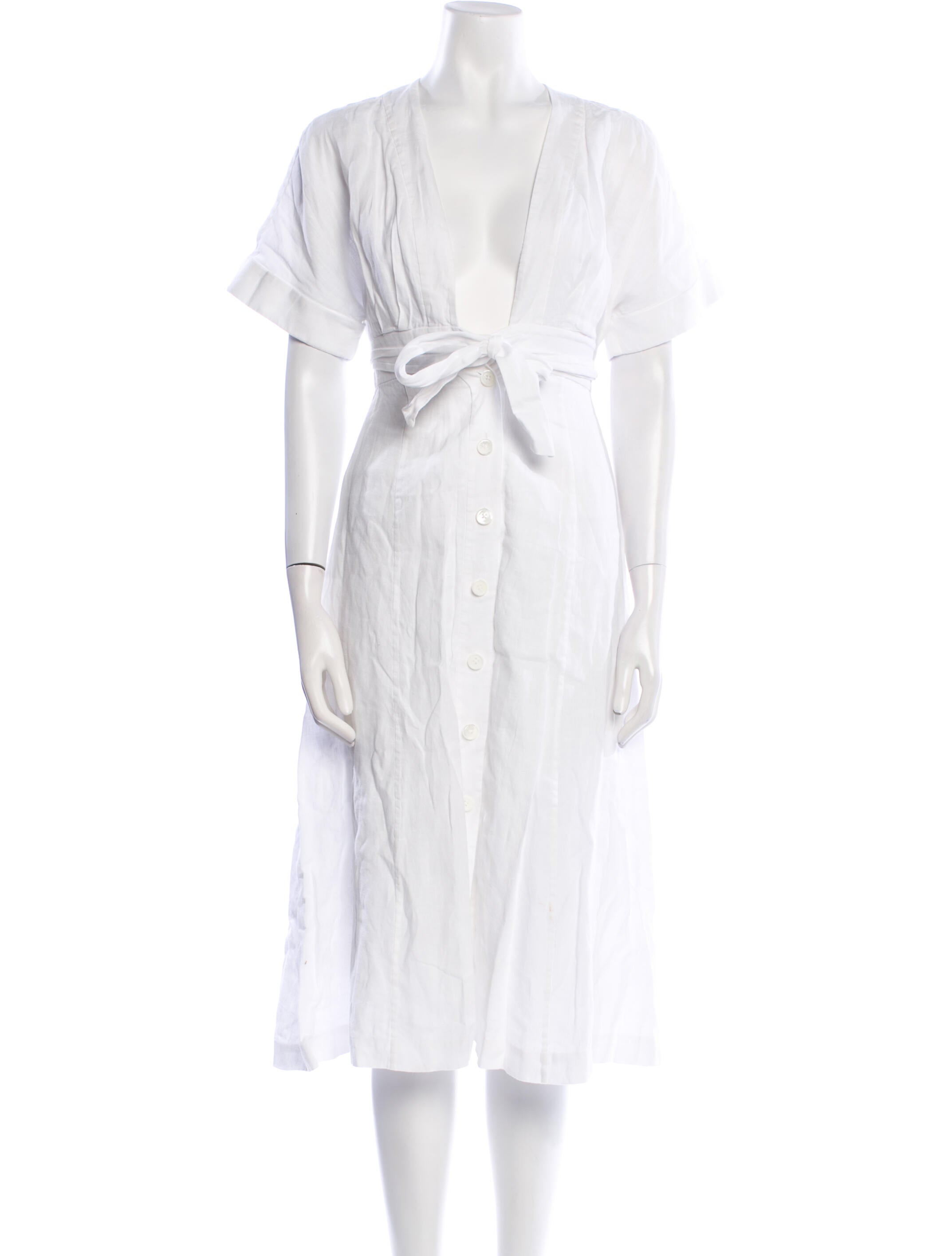 Equipment Linen Midi Length Dress