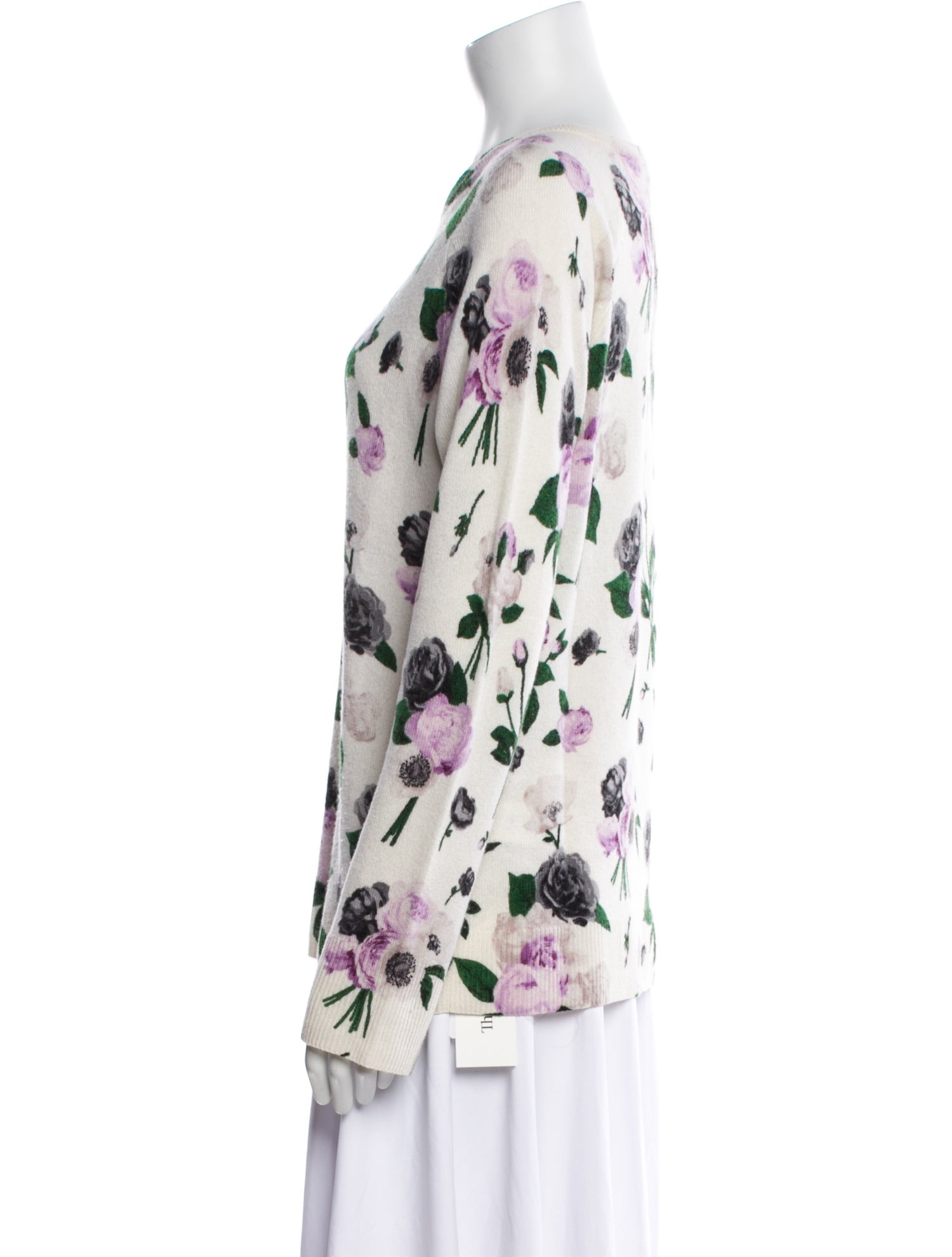 Equipment Cashmere Floral Print Sweater