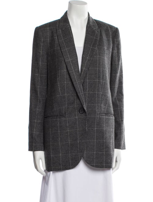 Equipment Wool Plaid Print Blazer