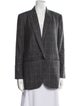 Equipment Wool Plaid Print Blazer