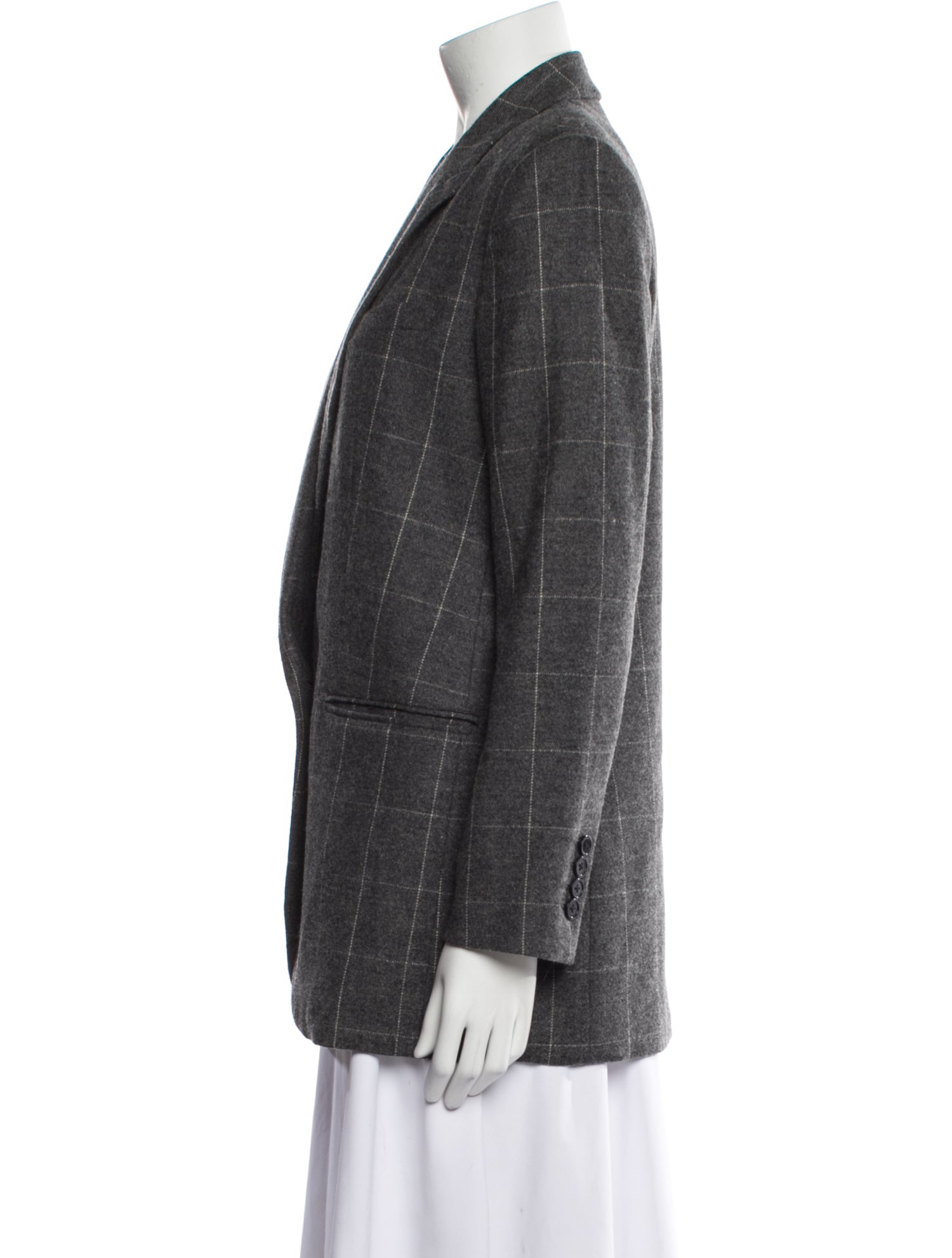 Equipment Wool Plaid Print Blazer