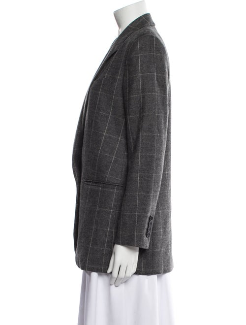 Equipment Wool Plaid Print Blazer