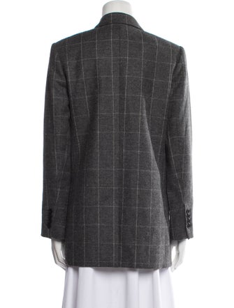 Equipment Wool Plaid Print Blazer