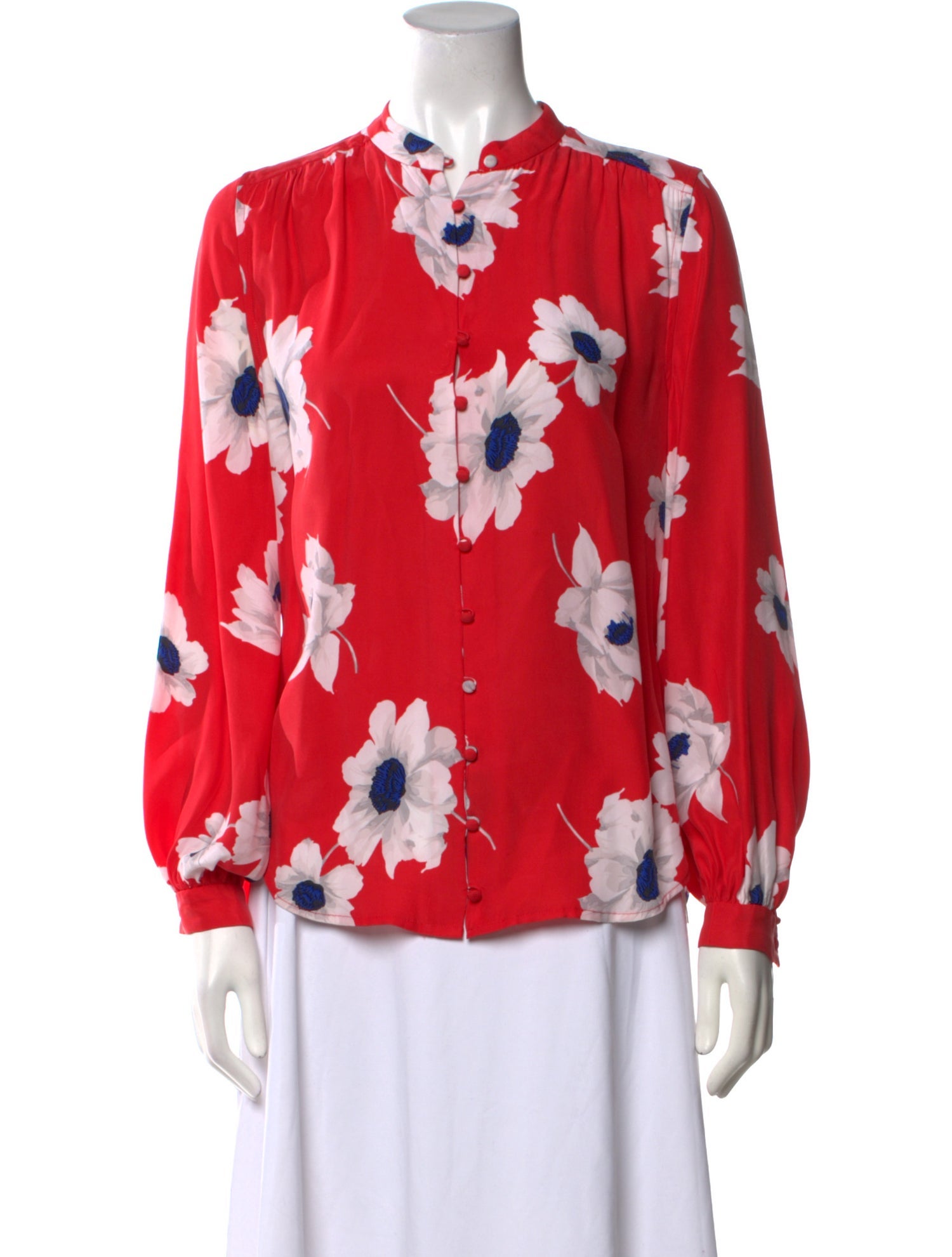 Equipment Silk Floral Print Blouse