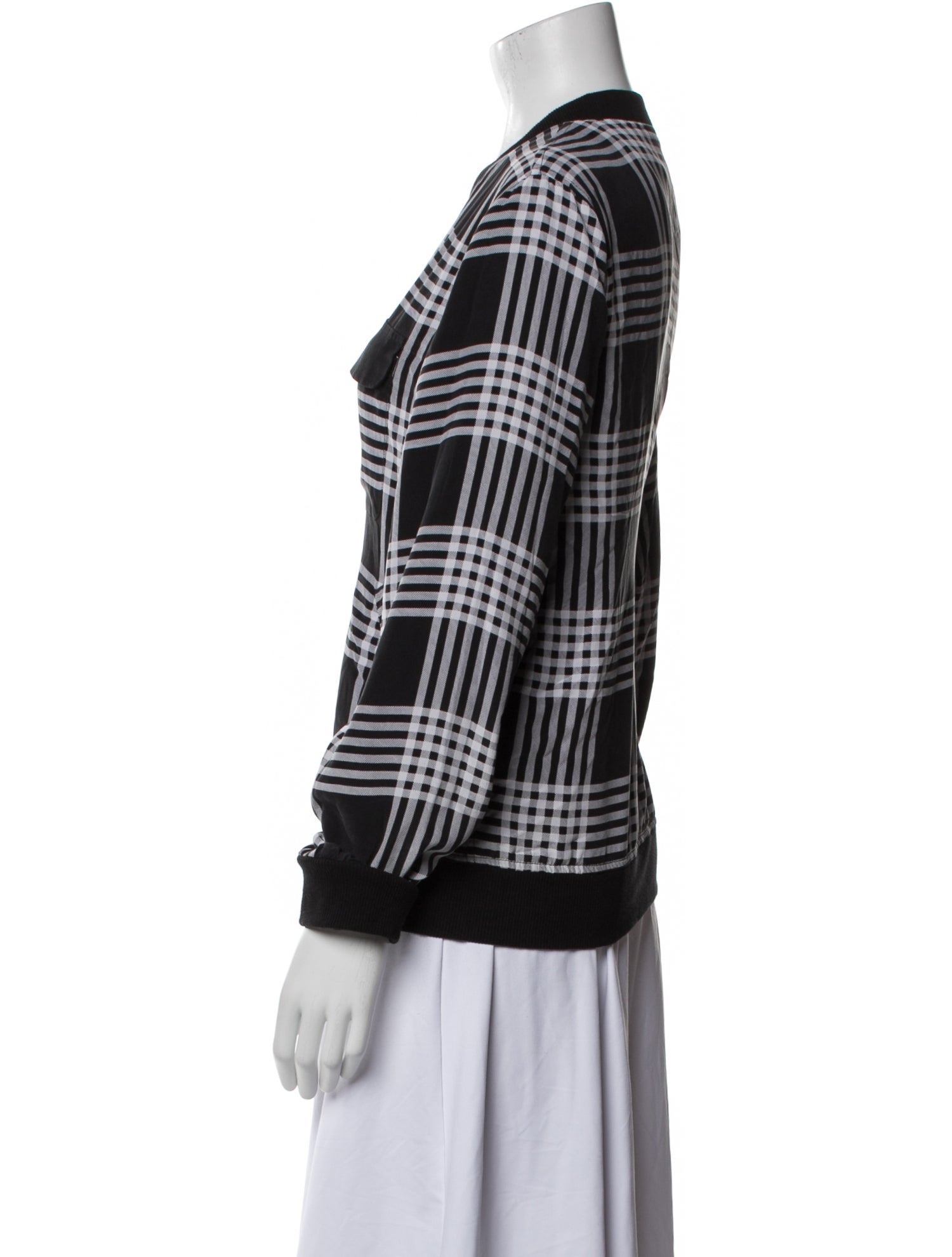 Equipment Silk Plaid Print Evening Jacket