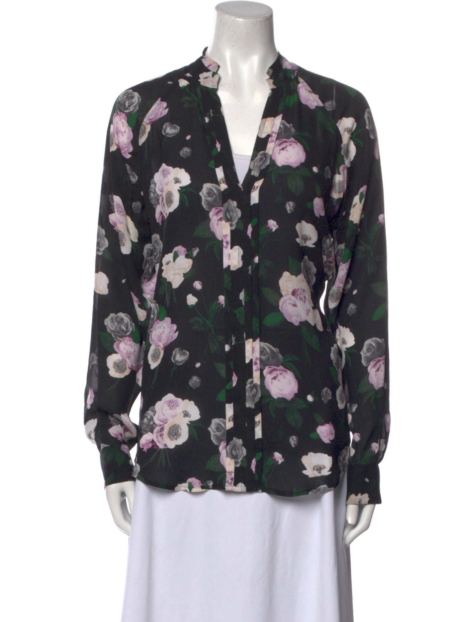 Equipment Silk Floral Print Sweater