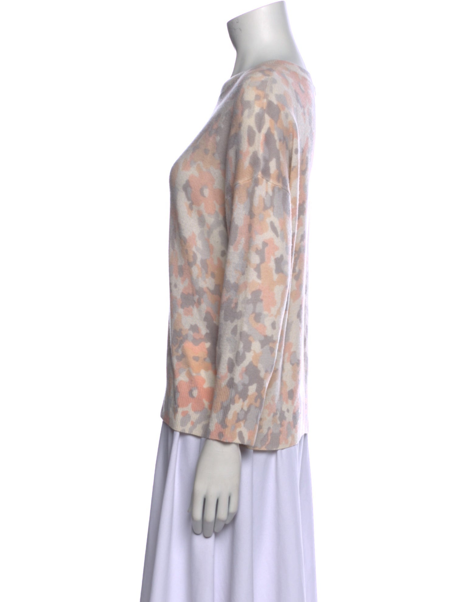 Equipment Tie-Dye Print Bateau Neckline Sweater