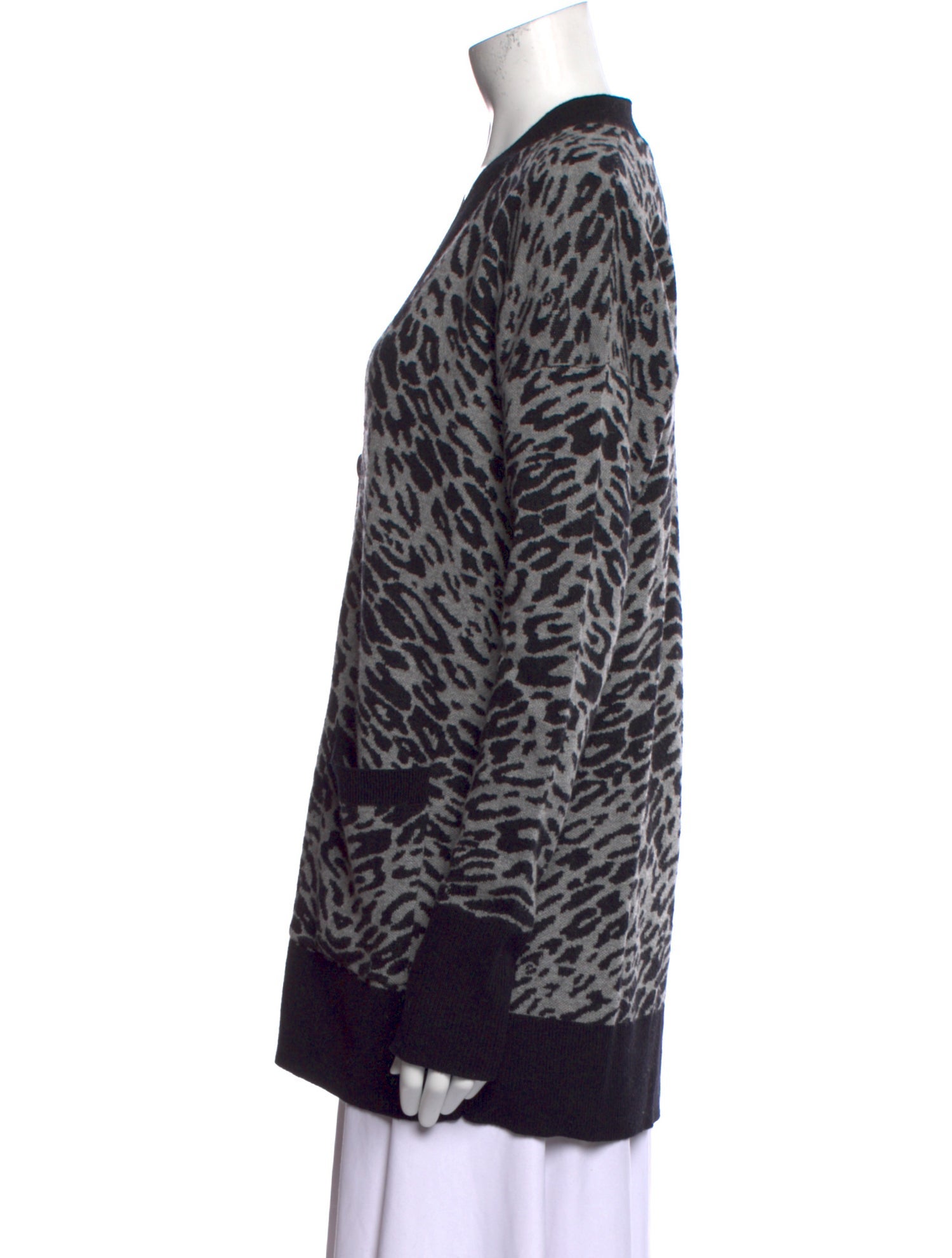 Equipment Animal Print V-Neck Sweater