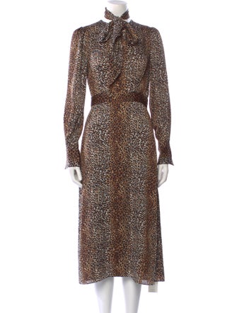 Equipment Animal Print Midi Length Dress