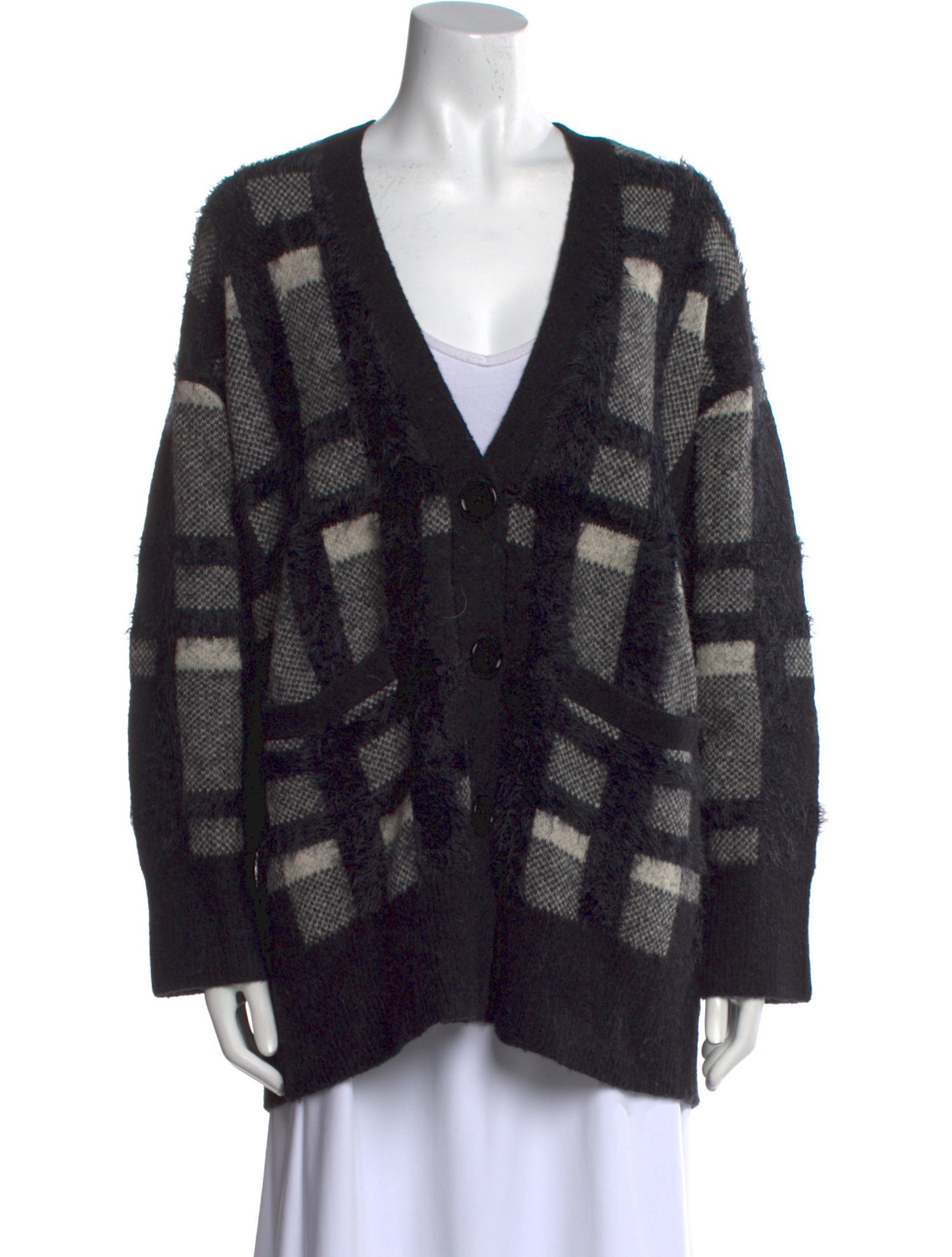 Equipment Nylon Plaid Print Sweater