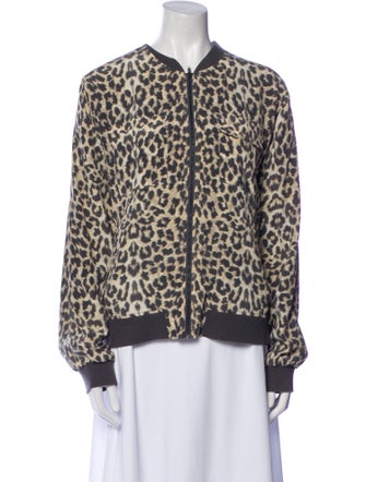 Equipment Silk Animal Print Evening Jacket