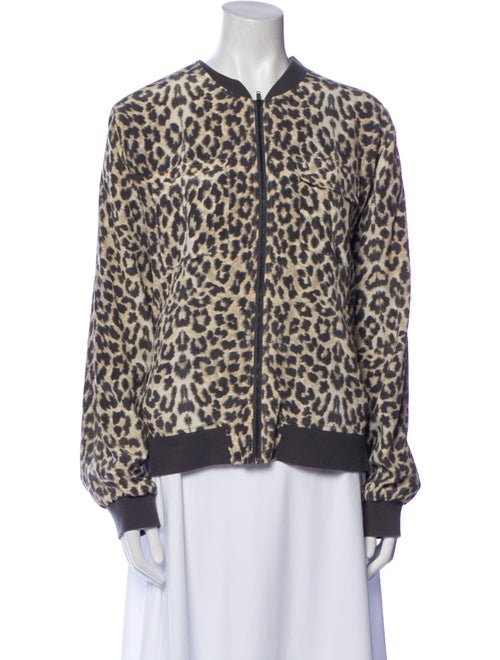 Equipment Silk Animal Print Evening Jacket