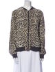Equipment Silk Animal Print Evening Jacket