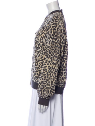 Equipment Silk Animal Print Evening Jacket