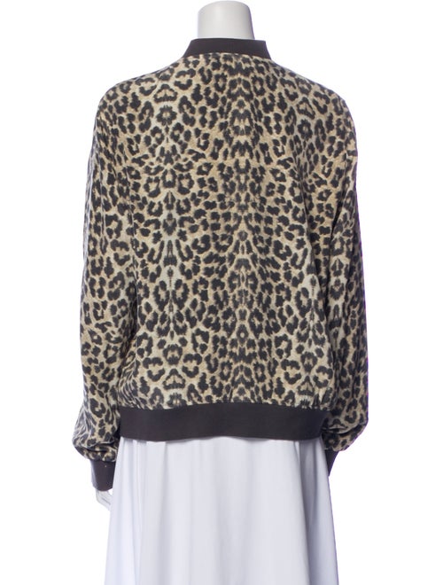 Equipment Silk Animal Print Evening Jacket