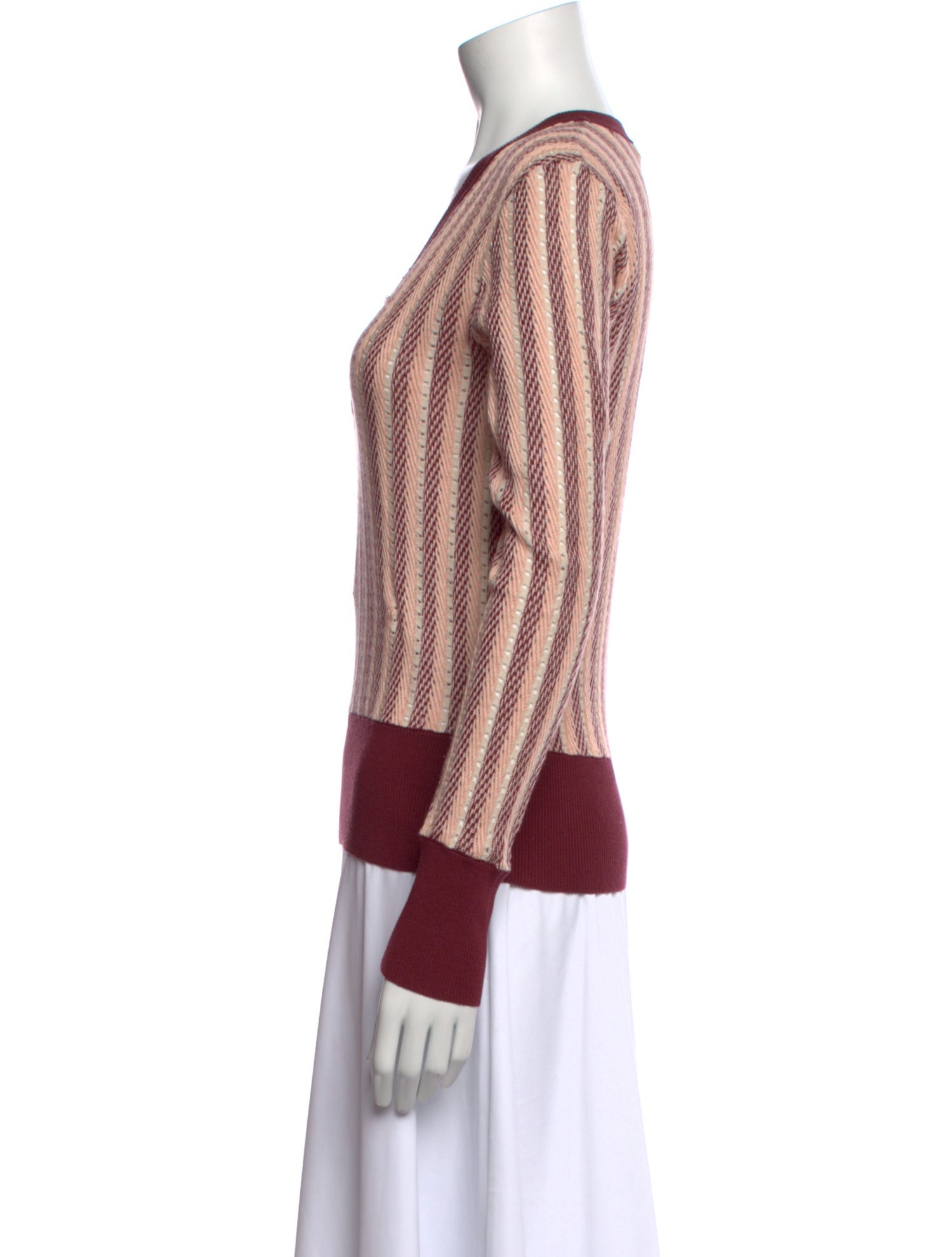 Equipment Striped V-Neck Sweater