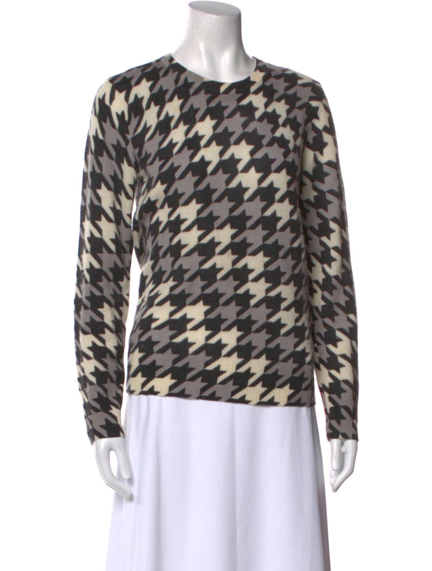 Equipment Cashmere Houndstooth Print Sweater