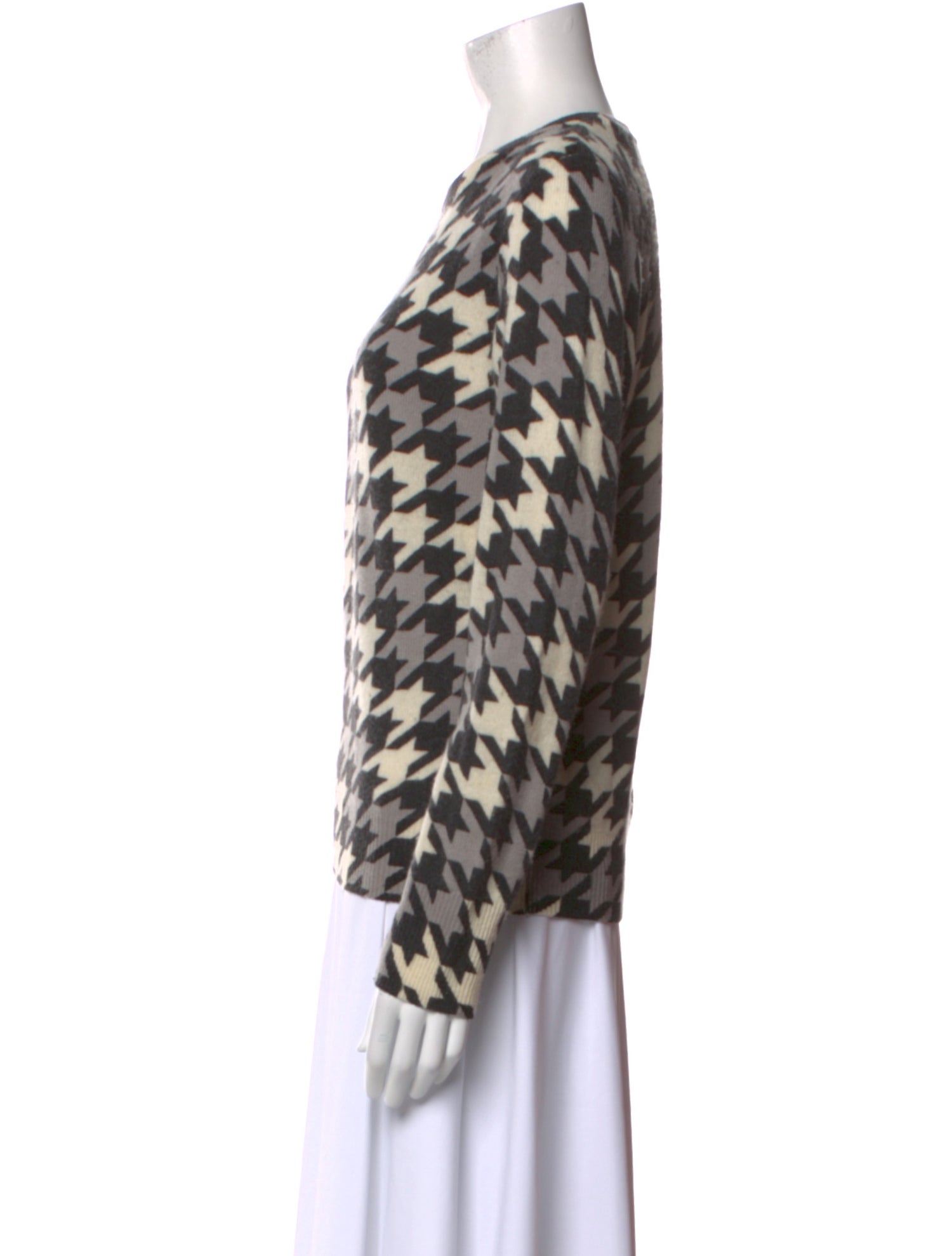 Equipment Cashmere Houndstooth Print Sweater