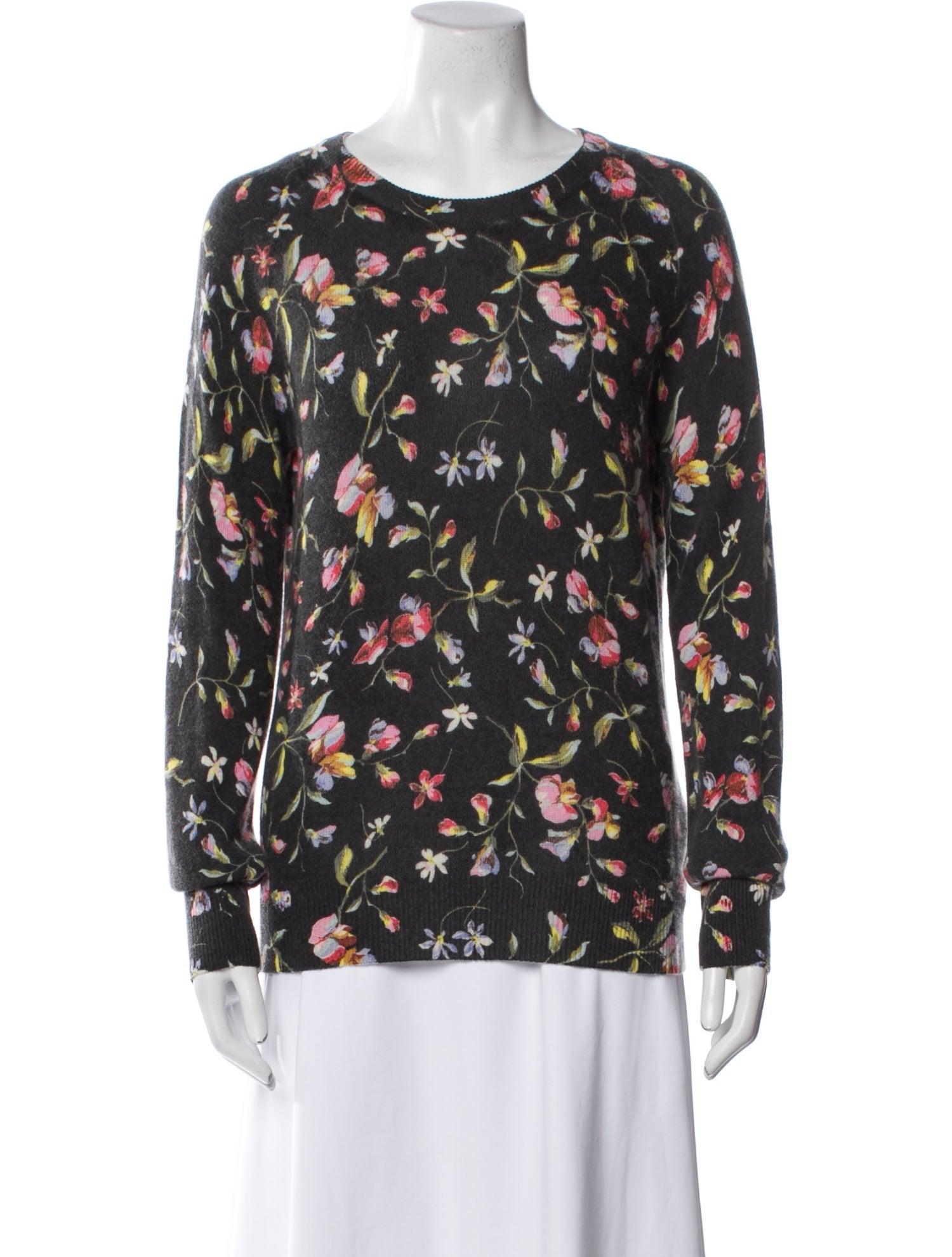 Equipment Cashmere Floral Print Sweater