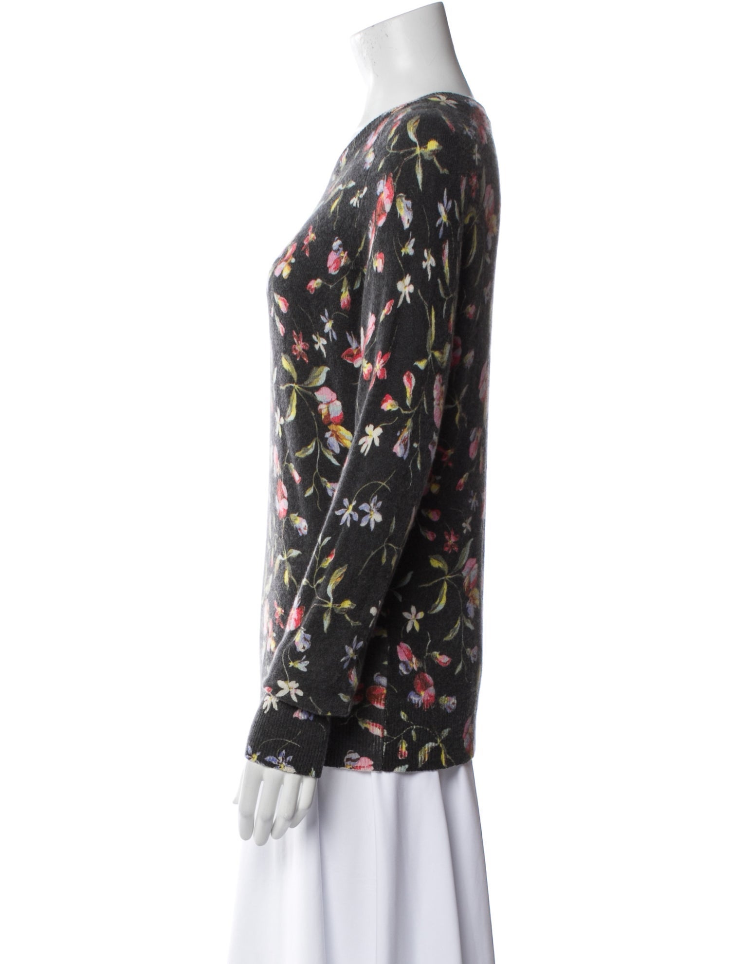 Equipment Cashmere Floral Print Sweater