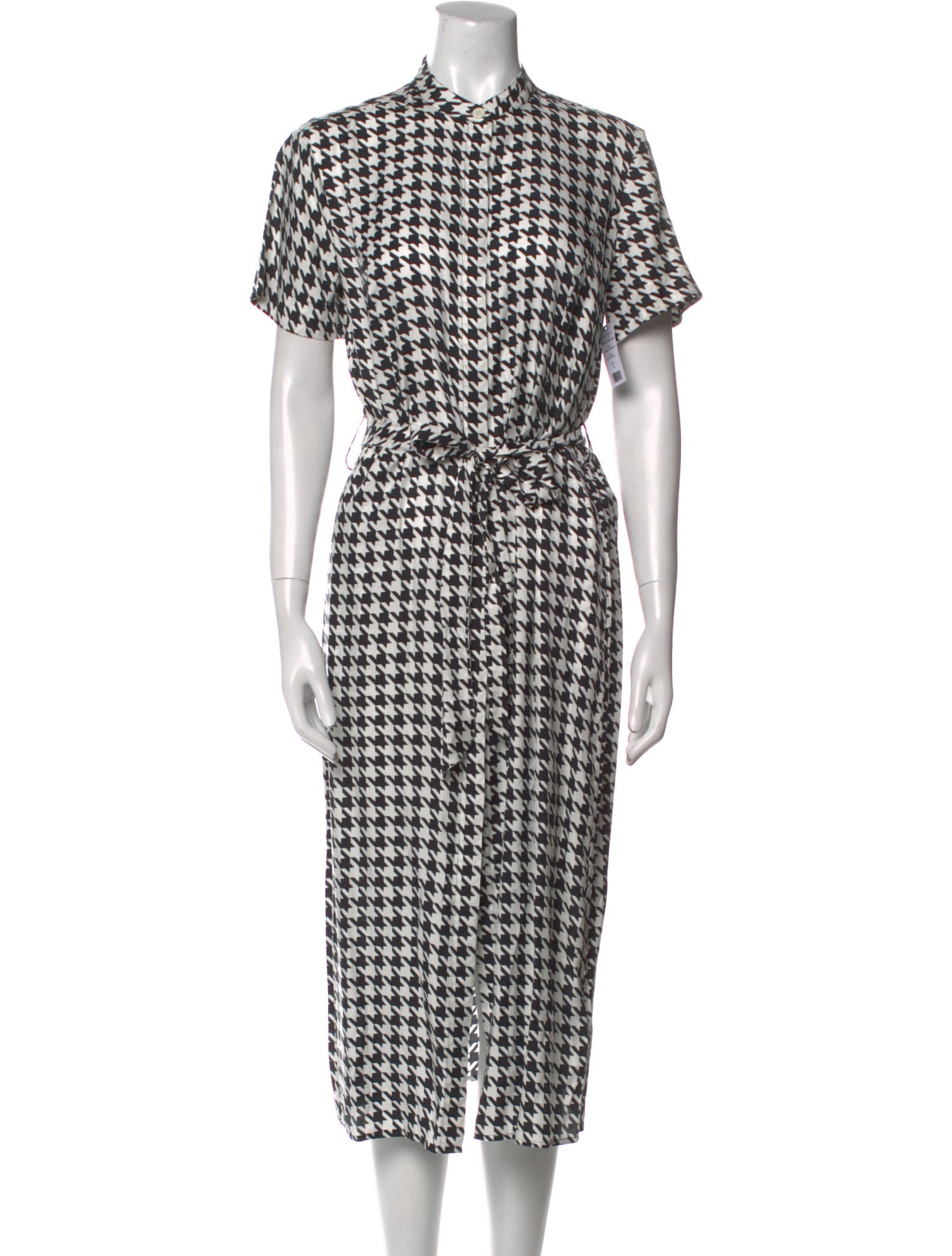 Equipment Houndstooth Print Long Dress w/ Tags
