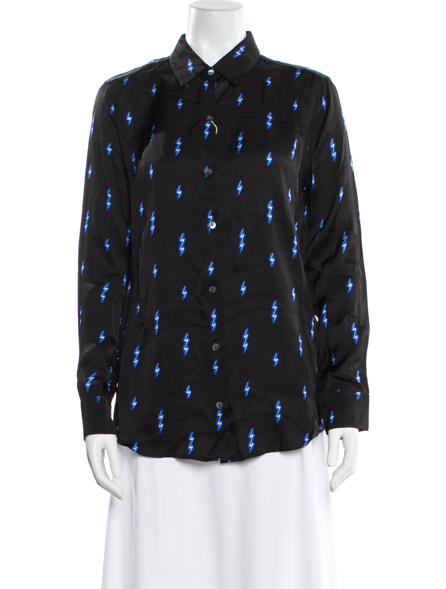 Equipment Printed Long Sleeve Button-Up Top