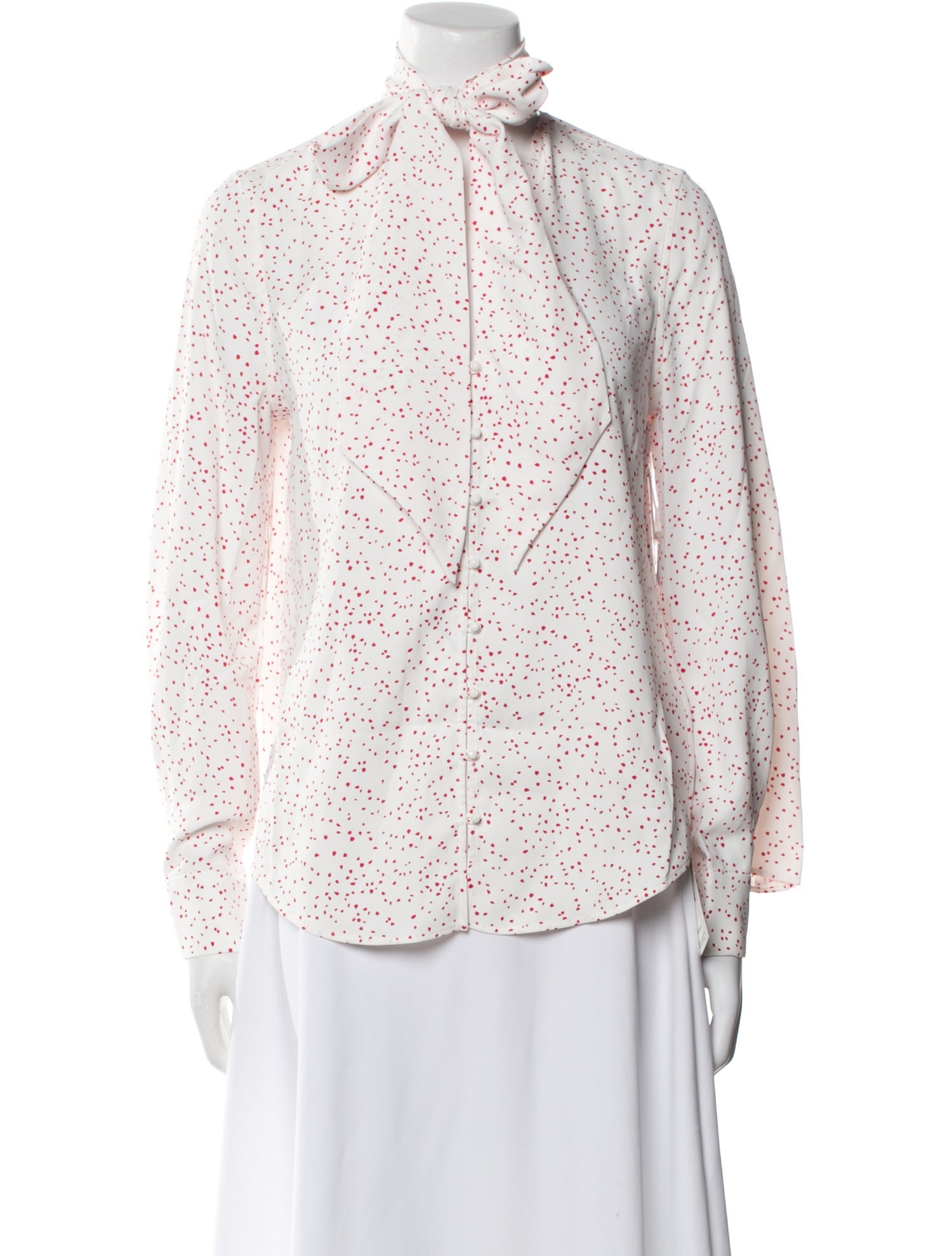 Equipment Polka Dot Print Long Sleeve Button-Up Top