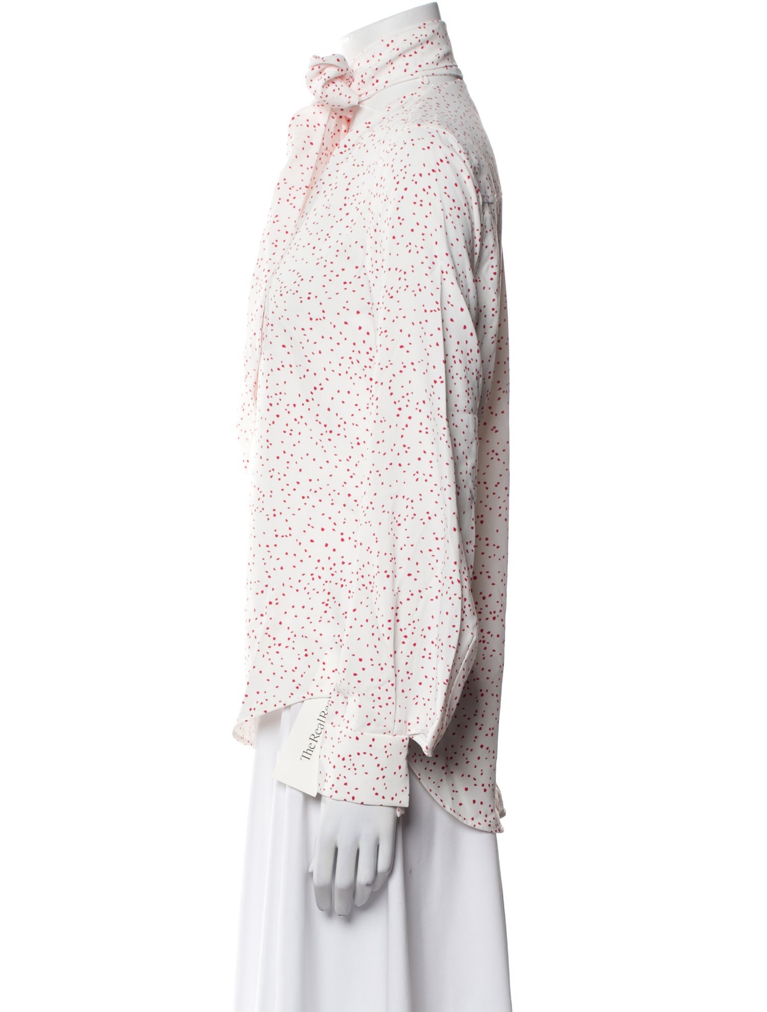 Equipment Polka Dot Print Long Sleeve Button-Up Top