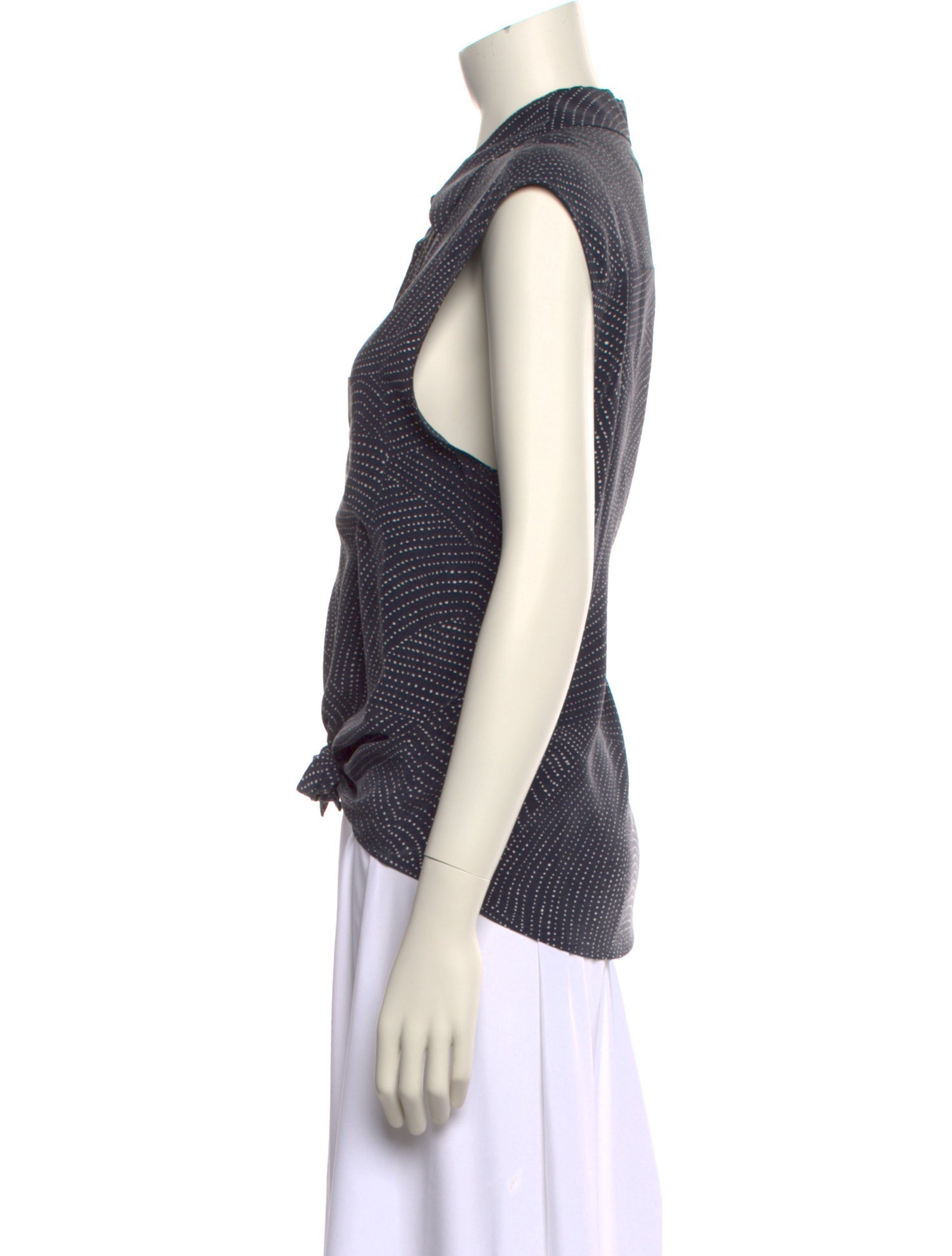 Equipment Silk Polka Dot Print Button-Up Top