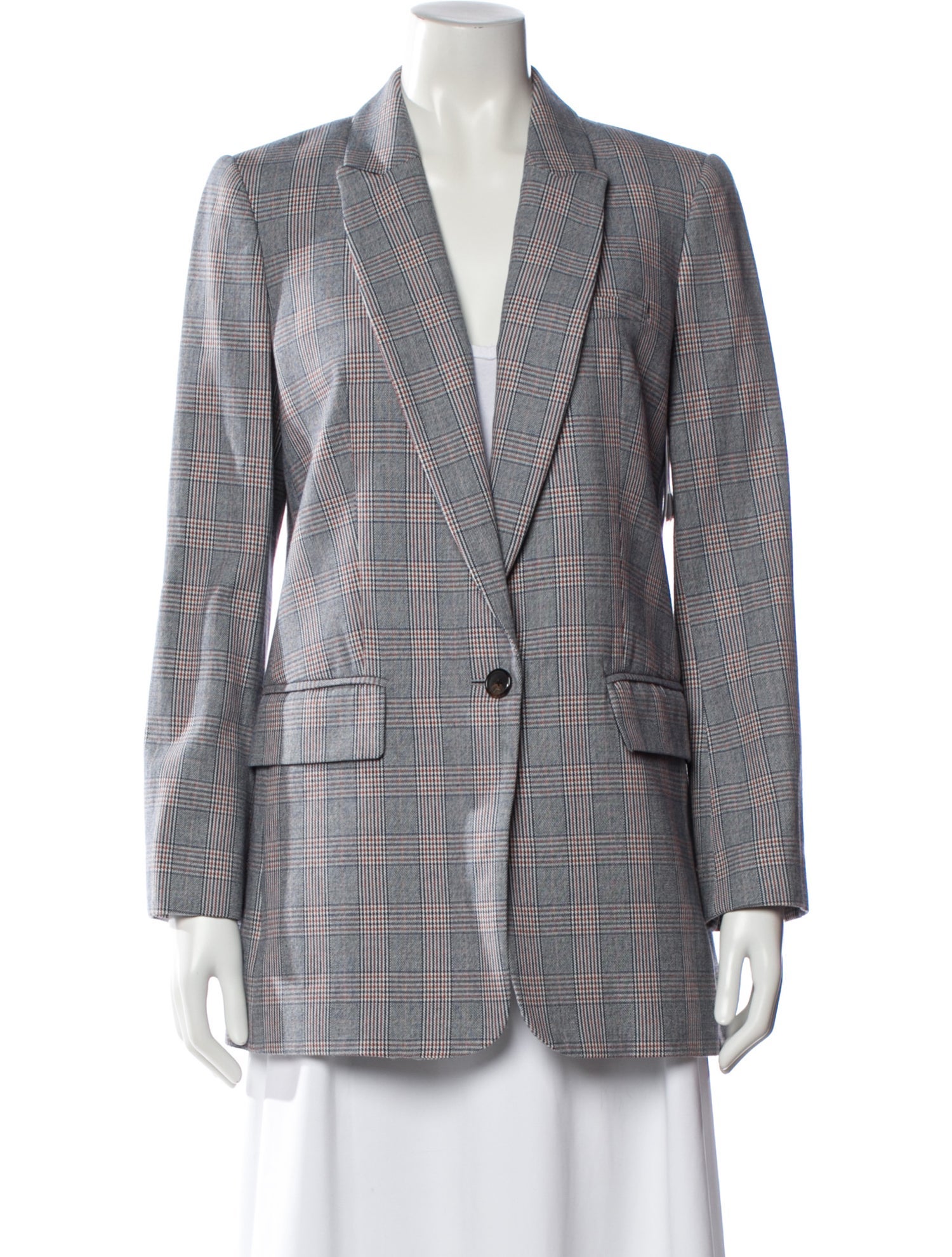Equipment Plaid Print Blazer w/ Tags