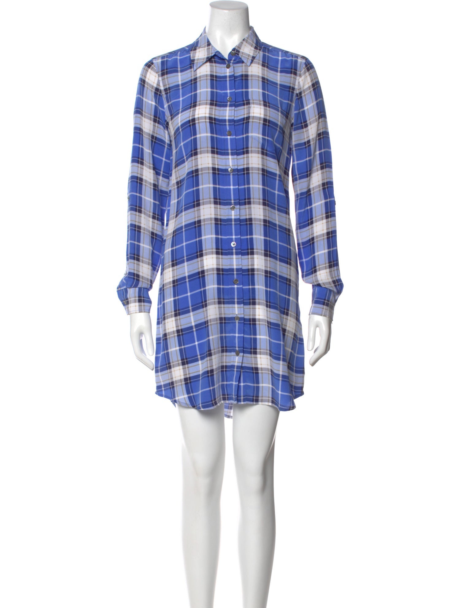 Equipment Plaid Print Mini Dress
