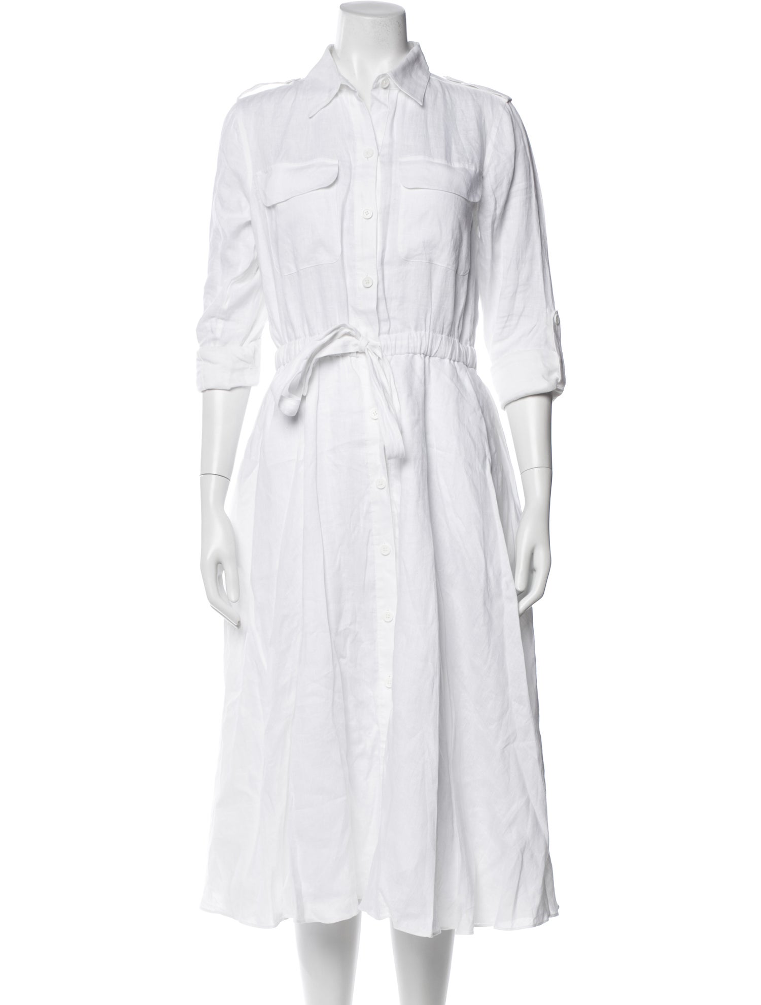 Equipment Linen Midi Length Dress