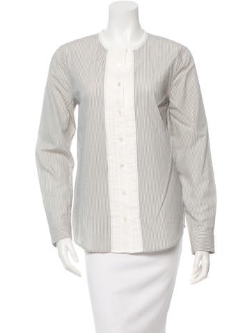 Equipment Striped Button-Up Top