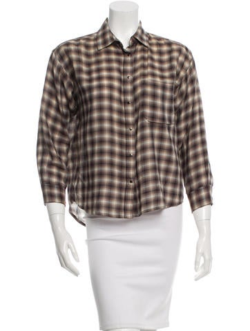 Equipment Plaid Long Sleeve Top