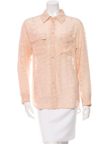 Equipment Patterned Silk Top