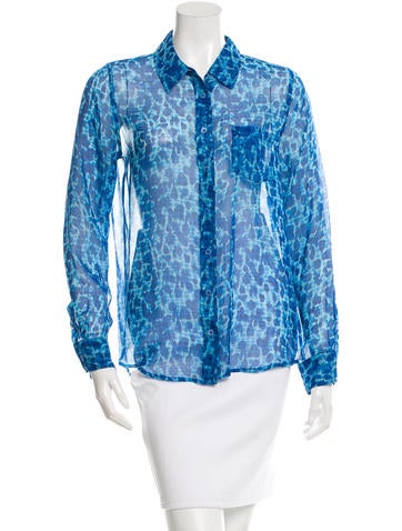 Equipment Printed Silk Top