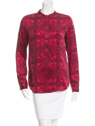 Equipment Ornate Print Silk Top