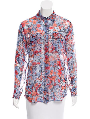 Equipment Silk Floral Print Top
