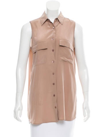 Equipment Silk Button-Up Top