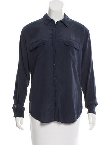 Equipment Silk Button-Up Top